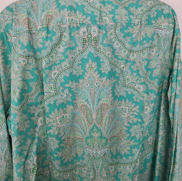J.Crew Collection Green Paisley Button-Up Shirt Sz 22 - Picture 5 of 5